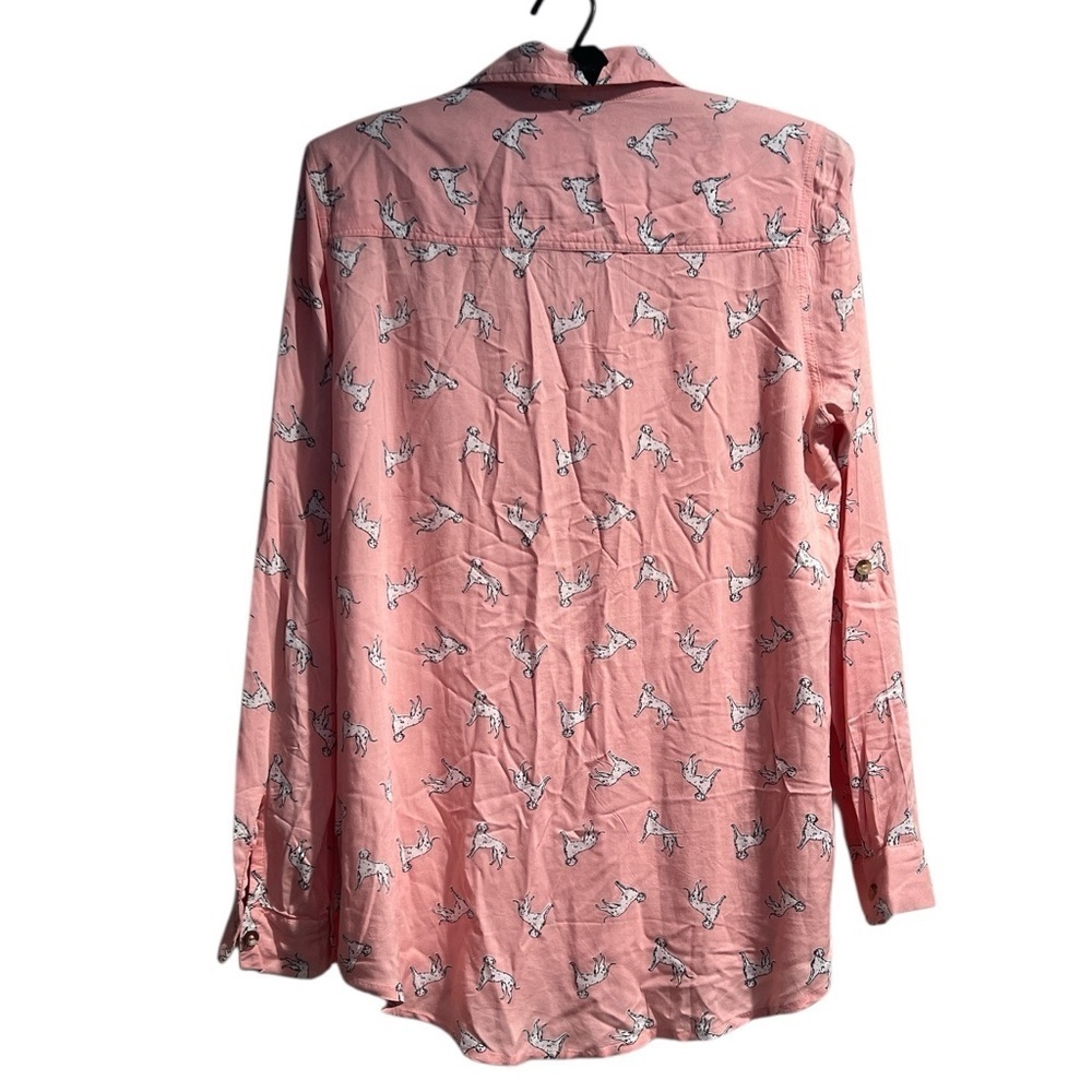 C&C California Dalmatian Dog Print Pink Button Down Shirt - Picture 8 of 8